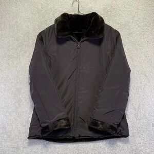 Marc New York Andrew Marc Jacket Womens M Reversible Faux Fur Brown